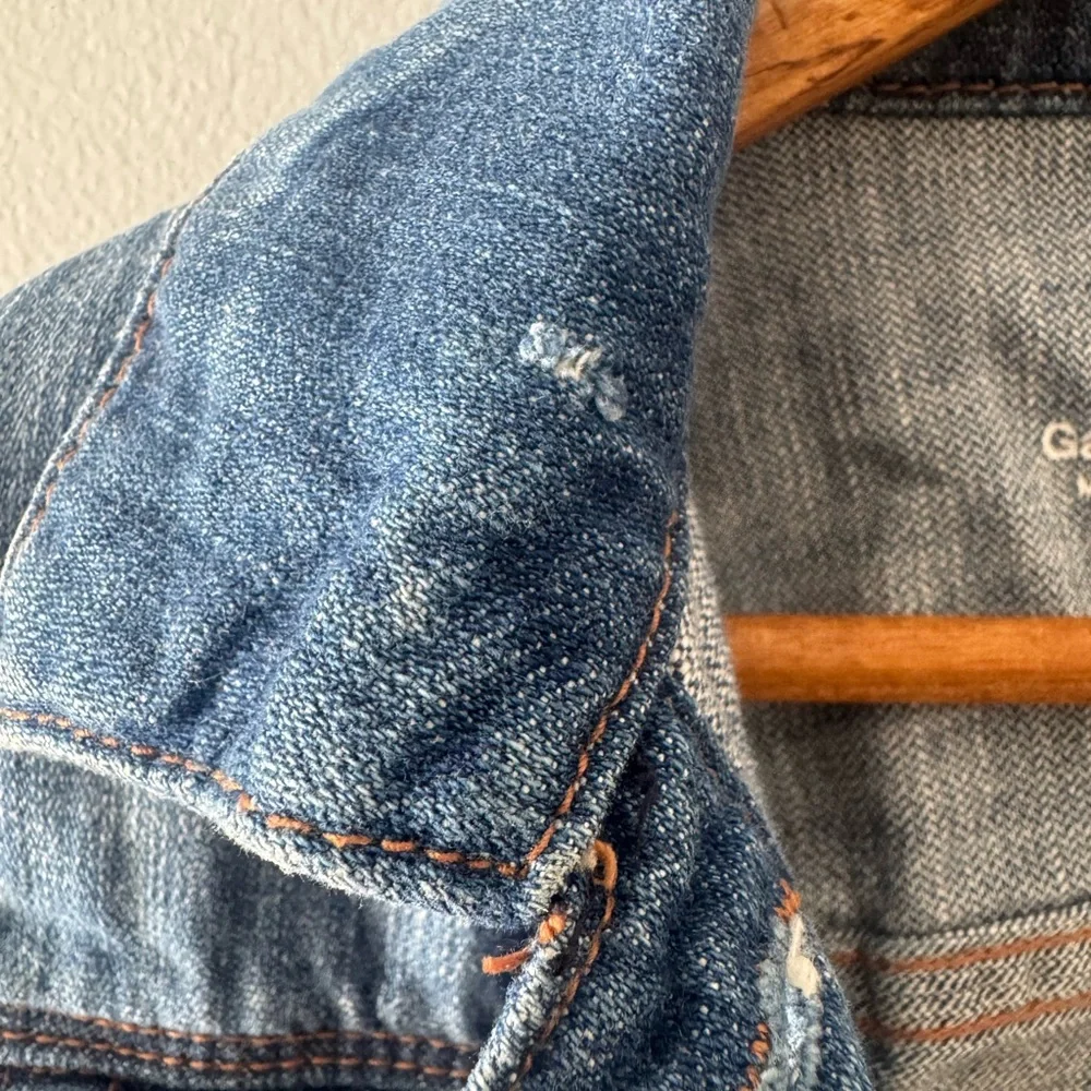 Gap Kids 1969‎ Denim Embroidered Boho Guitar Button Jean Jacket | Sz M, retro